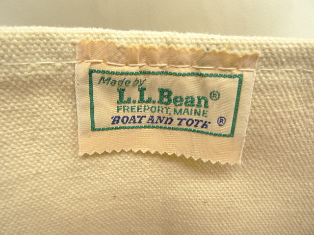 画像: 80'S LL Bean 2色タグ キャンバス トートバッグ ネイビー/オフホワイト USA製 (VINTAGE)