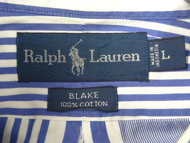 画像: 90'S RALPH LAUREN "BLAKE" ポプリン 長袖 BDシャツ ランダムストライプ (VINTAGE)