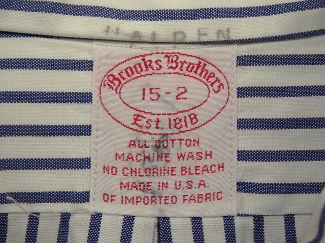 画像: 80'S BROOKS BROTHERS オックスフォード タブカラーシャツ ストライプ USA製 (VINTAGE)
