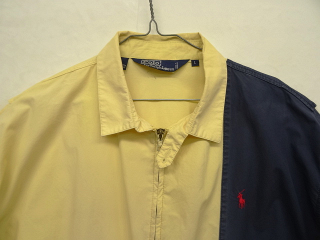 画像: 90'S RALPH LAUREN 三角タグ コットン カラーブロック ドリズラージャケット (VINTAGE)