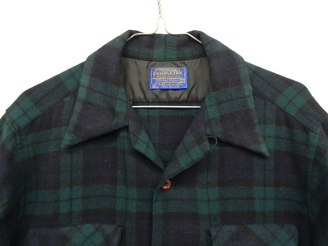 画像: 70'S PENDLETON "BOARD SHIRT" ウール オープンカラーシャツ チェック柄 USA製 (VINTAGE)