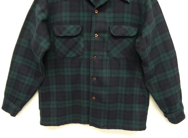 画像: 70'S PENDLETON "BOARD SHIRT" ウール オープンカラーシャツ チェック柄 USA製 (VINTAGE)