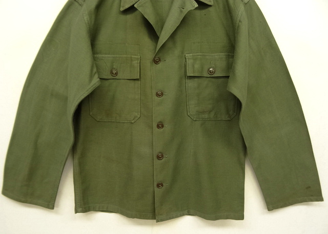 画像: 50'S アメリカ軍 US ARMY "1st MODEL" OG107 コットンサテン ユーティリティシャツ (VINTAGE)