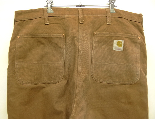 画像: 70'S CARHARTT プリントタグ 裏キルティング ダックパンツ ブラウン 42TALONジップ (VINTAGE)