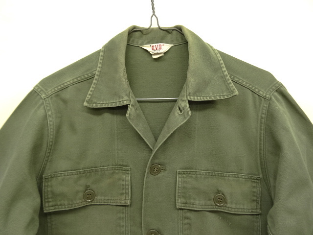 画像: 60'S アメリカ軍 US ARMY "B.V.D.製" PX品 コットンサテン ユーティリティシャツ (VINTAGE)