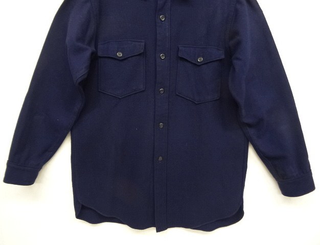 画像: 50'S LL Bean 筆記体黒タグ ウール CPOシャツ NAVY (VINTAGE)