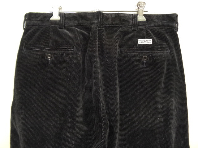 画像: 90'S RALPH LAUREN "ANDREW PANT" ツープリーツ 太畝 コーデュロイパンツ BLACK (VINTAGE)