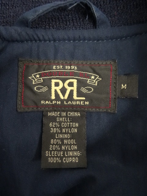 画像: RRL 裏地ウール デッキジャケット NAVY (USED)