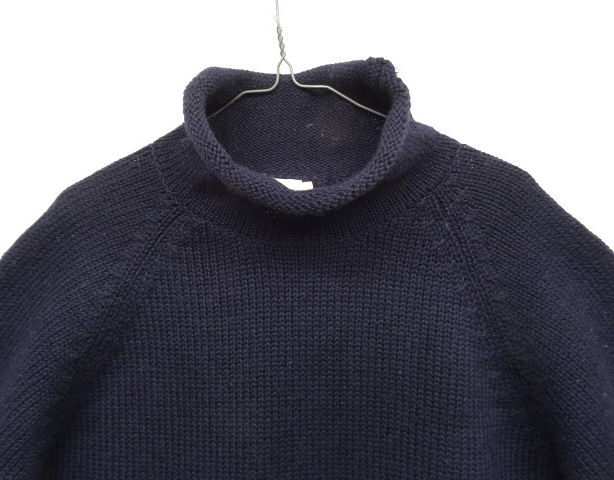 画像: 90'S J.CREW 旧タグ ウール ロールネックセーター NAVY (VINTAGE)