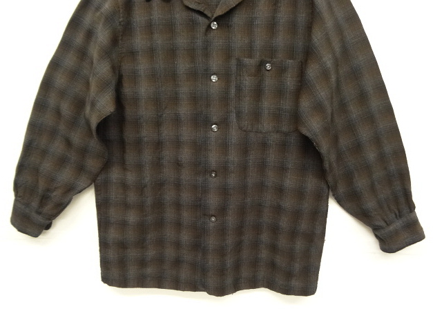 画像: 60'S PENDLETON "SIR PENDLETON" 片ポケ ウール オープンカラーシャツ オンブレチェック (VINTAGE)