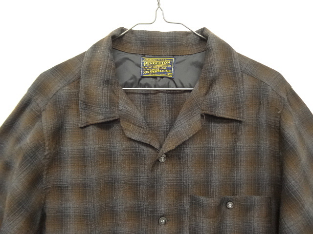 画像: 60'S PENDLETON "SIR PENDLETON" 片ポケ ウール オープンカラーシャツ オンブレチェック (VINTAGE)