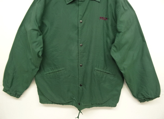 画像: 90'S RALPH LAUREN 裏地付き コーチジャケット GREEN (VINTAGE)