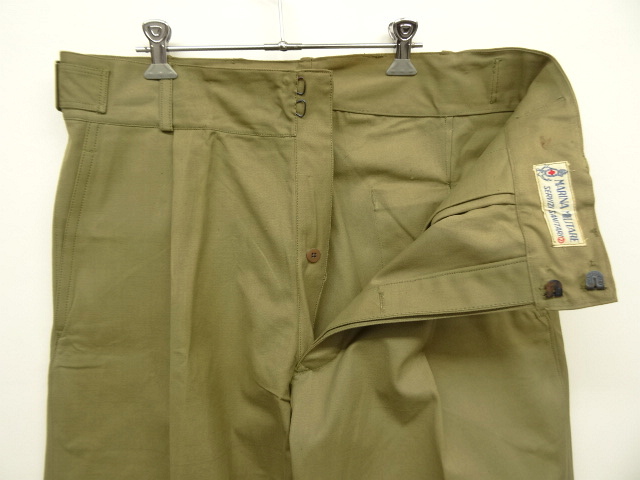 画像: 50'S イタリア軍 "MARINE MILITARE" プリーツ入り ホスピタルパンツ (DEADSTOCK)