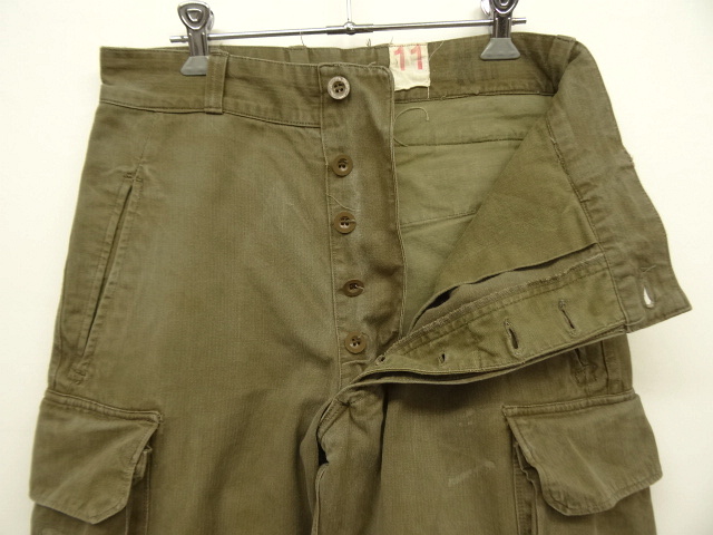 画像: 50'S フランス軍 M47 HBT フィールドパンツ 後期型 KHAKI サイズ11 (VINTAGE)