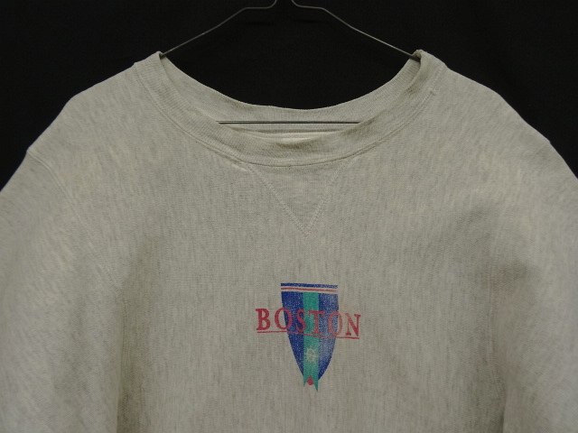 画像: 90'S DOYLE "BOSTON" リバースウィーブ 前Vガゼット スウェットシャツ グレー USA製 (VINTAGE)