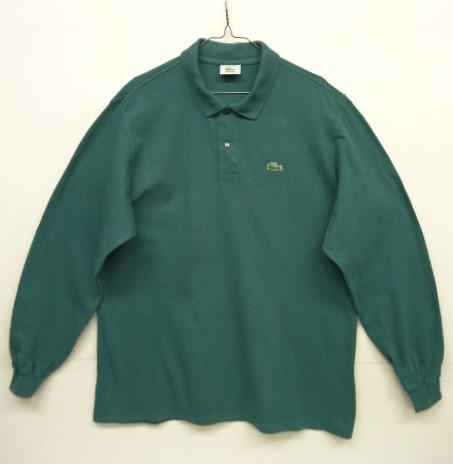 80s LACOSTE フレンチラコステ 長袖ポロシャツ フランス製 グリーン