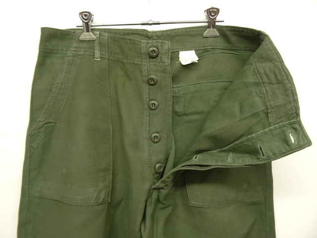 画像: 60'S アメリカ軍 US ARMY "OG107" コットンサテン ベイカーパンツ W32L31 (VINTAGE)