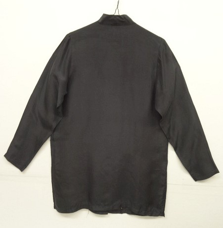 画像2: CRISTINA シルク100% 長袖 チャイナシャツ ブラック (VINTAGE)