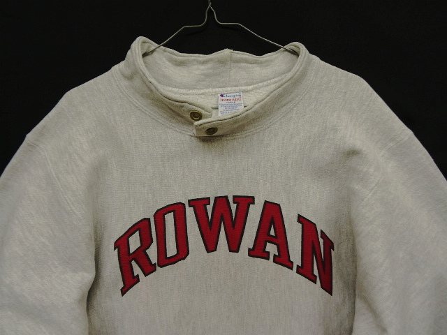 画像: 90'S CHAMPION "ROWAN" 刺繍タグ リバースウィーブ スタンドカラー グレー USA製 (VINTAGE)