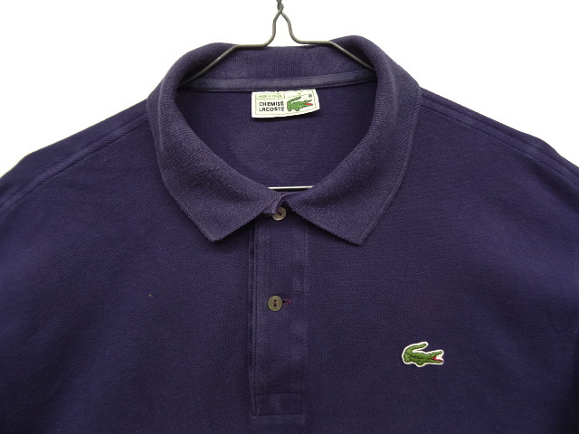 画像: 70'S CHEMISE LACOSTE 長袖 ポロシャツ ネイビー フランス製 (VINTAGE)