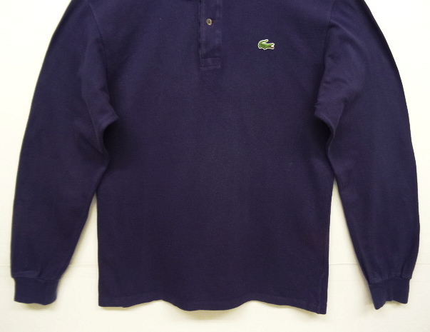 画像: 70'S CHEMISE LACOSTE 長袖 ポロシャツ ネイビー フランス製 (VINTAGE)