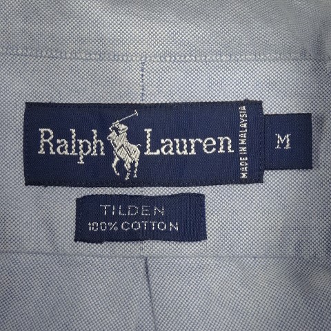 画像2: 90'S RALPH LAUREN "TILDEN" オックスフォード 長袖 BDシャツ ブルー (VINTAGE)
