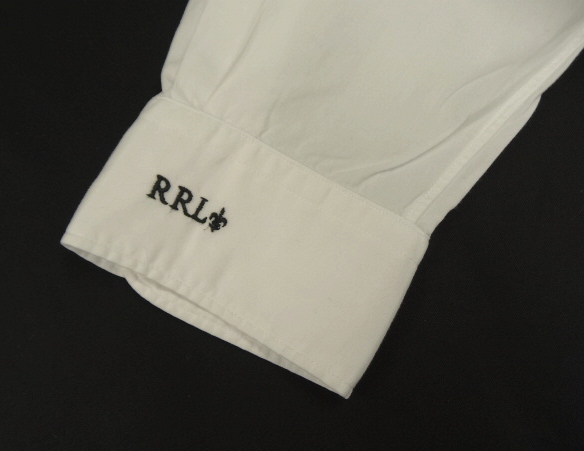 画像: 90'S RRL 初期 三ツ星タグ 袖ロゴ刺繍 コットン レギュラーカラーシャツ ホワイト (VINTAGE)