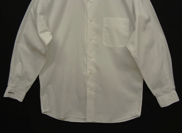画像: 90'S RRL 初期 三ツ星タグ 袖ロゴ刺繍 コットン レギュラーカラーシャツ ホワイト (VINTAGE)