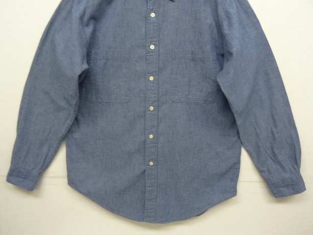 画像: 90'S J.CREW 旧タグ シャンブレー ワークシャツ ブルー USA製 (VINTAGE)