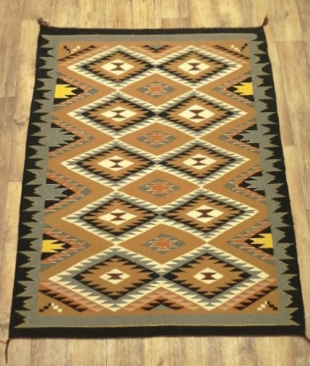 画像1: オールド ウール ナバホラグ 166cm x 134cm (ANTIQUE)
