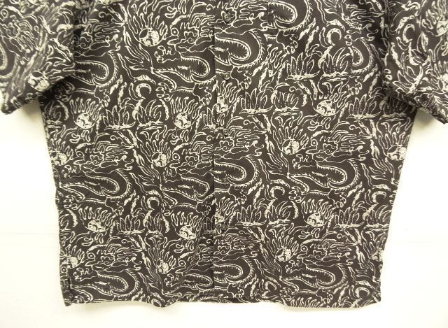 画像: 90'S RALPH LAUREN "CLAYTON" コットン 半袖 オープンカラーシャツ ブラックベース ドラゴン柄 (VINTAGE)