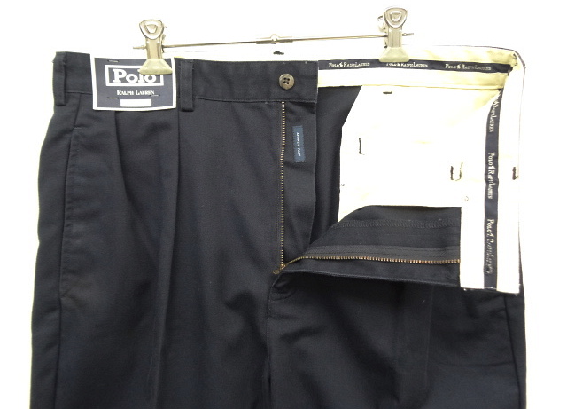 画像: 90'S RALPH LAUREN "ANDREW PANT" ツープリーツ チノパンツ NAVY (DEADSTOCK)