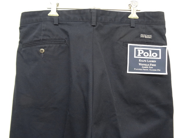 画像: 90'S RALPH LAUREN "ANDREW PANT" ツープリーツ チノパンツ NAVY (DEADSTOCK)