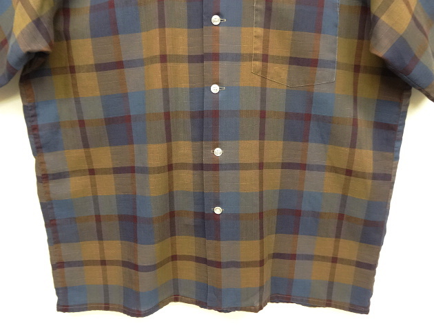 画像: 60'S MANHATTAN "ALL COTTON" 半袖 オープンカラーシャツ チェック柄 USA製 (VINTAGE)