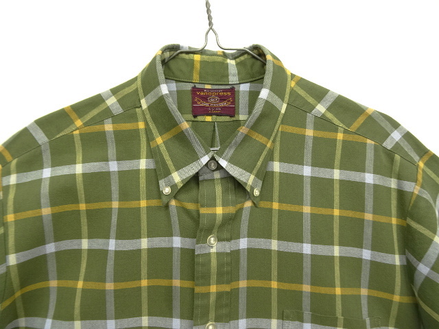 画像: 60'S VAN HEUSEN "ALL COTTON" 半袖 BDシャツ チェック柄 (VINTAGE)