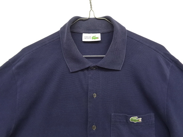 画像: 80'S CHEMISE LACOSTE フルオープン ポロシャツ ネイビー スペイン製 (VINTAGE)