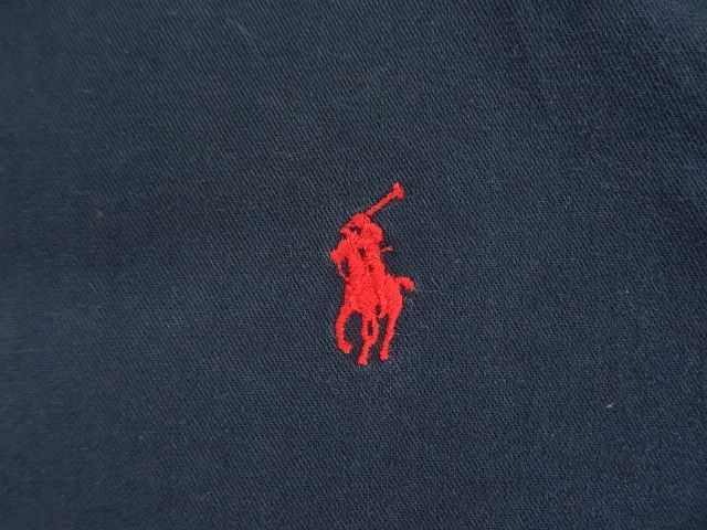 画像: 90'S RALPH LAUREN "POSTBOY" ツイル 長袖 バンドカラーシャツ ネイビー (VINTAGE)