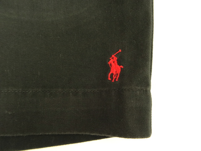 画像: 90'S RALPH LAUREN 裾ロゴ ドローコード付き チノショーツ ブラック (VINTAGE)