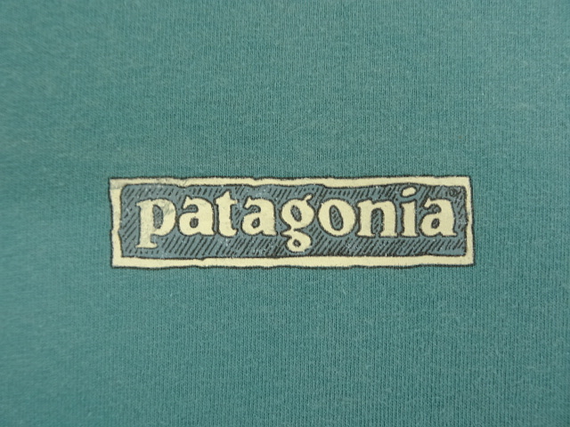 画像: 90'S PATAGONIA 黒タグ バックプリント 半袖 Tシャツ ティール USA製 (VINTAGE)