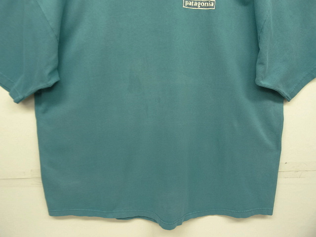 画像: 90'S PATAGONIA 黒タグ バックプリント 半袖 Tシャツ ティール USA製 (VINTAGE)