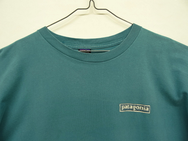 画像: 90'S PATAGONIA 黒タグ バックプリント 半袖 Tシャツ ティール USA製 (VINTAGE)