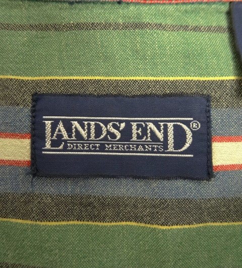 画像2: 90'S LANDS' END コットン 半袖 BDシャツ ストライプ (VINTAGE)