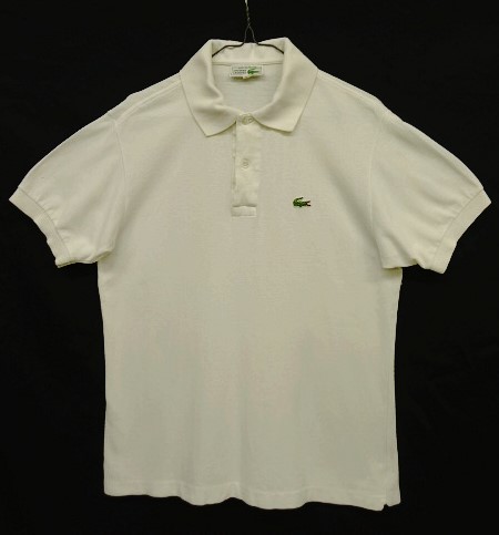 画像1: 70'S CHEMISE LACOSTE "T.I.M S.A.製" ポロシャツ ホワイト フランス製 (VINTAGE)