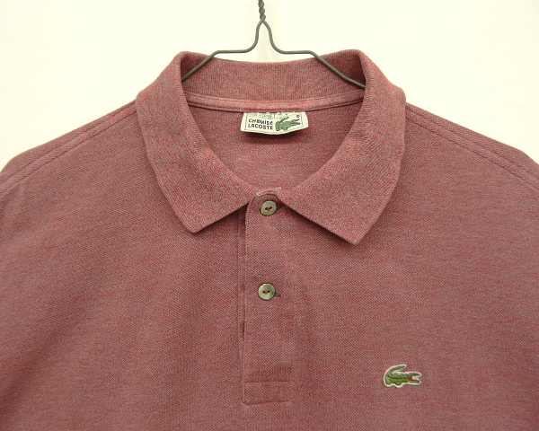 画像: 80'S CHEMISE LACOSTE ポロシャツ ワインレッド/グレー ミックス フランス製 (VINTAGE)