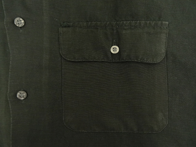画像: 90'S GAP 旧タグ リネン/レーヨン 半袖 オープンカラーシャツ ブラック (VINTAGE)