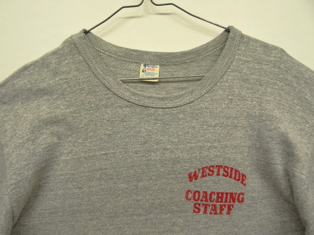 画像: 80'S CHAMPION "WESTSIDE COACHING STAFF" トリコタグ 88/12 Tシャツ 杢グレー USA製 (VINTAGE)