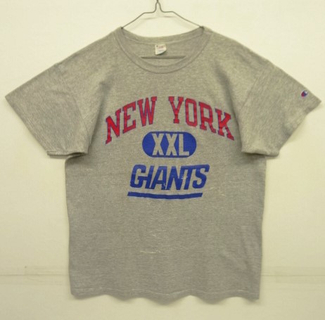 画像1: 80'S CHAMPION "NEWYORK GIANTS"トリコタグ 88/12 Tシャツ 杢グレー USA製 (VINTAGE)