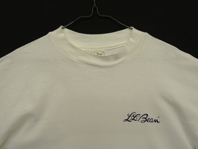 画像: 80'S LL Bean "筆記体ロゴ" シングルステッチ 半袖 Tシャツ ホワイト USA製 (VINTAGE)