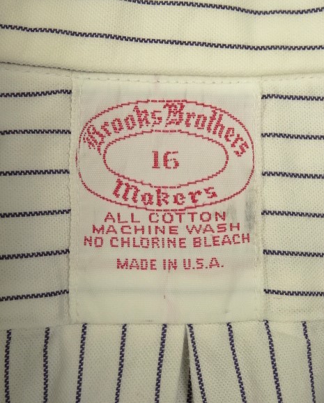 画像2: 80'S BROOKS BROTHERS "MAKERS" オックスフォード 半袖 BDシャツ ストライプ USA製 (VINTAGE)