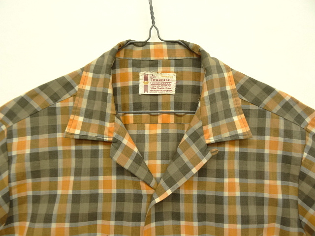 画像: 60'S TOWNCRAFT 半袖 オープンカラーシャツ チェック柄 (VINTAGE)